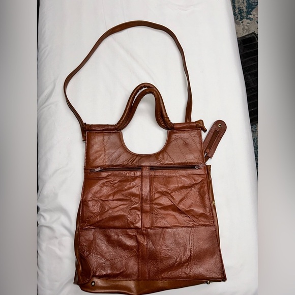 Vintage brown faux leather handbag hobo bag purse​ - Picture 3 of 7